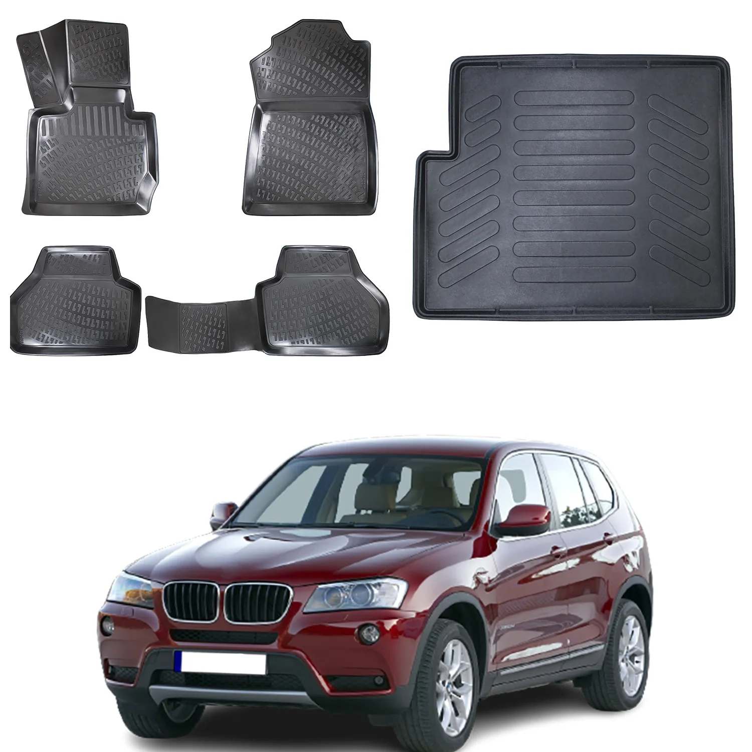 Fußmatten Cargo Trunk Liner passend für BMW X3 F25 2015-2018 Set-Allwetter maximale Abdeckung-Wasser