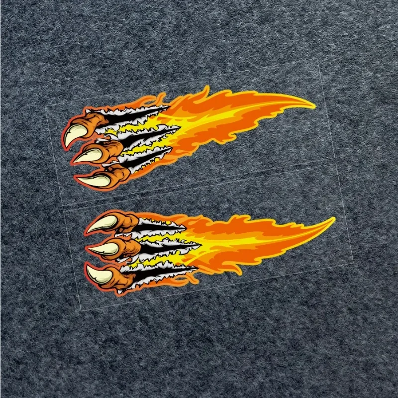 2pcs Flammen pfoten Motorrad aufkleber Roller Körper Dekor Helm langlebige Abziehbilder für ktm