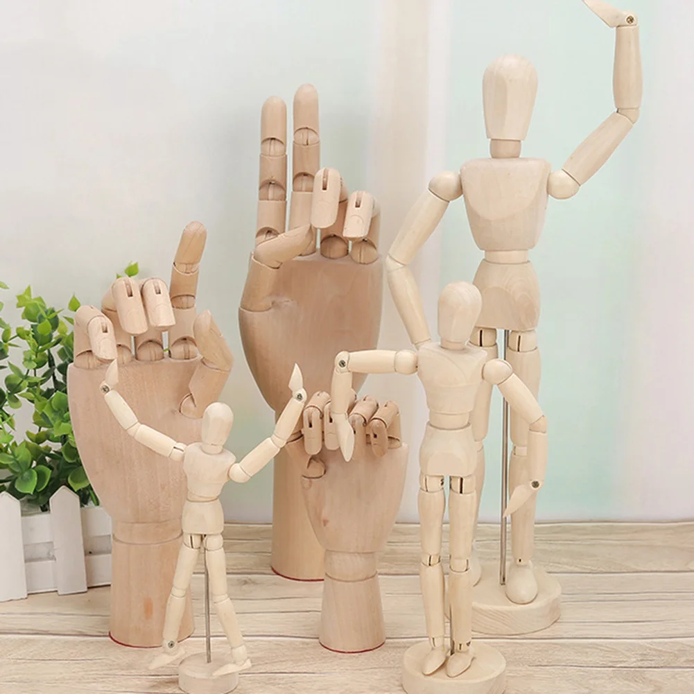 Künstler Holz puppe Schaufenster puppe Skizze Bildhauerei Laien Figur Zeichnung Modell Gelenk puppe 8/10/12 Zoll Naturholz Glied