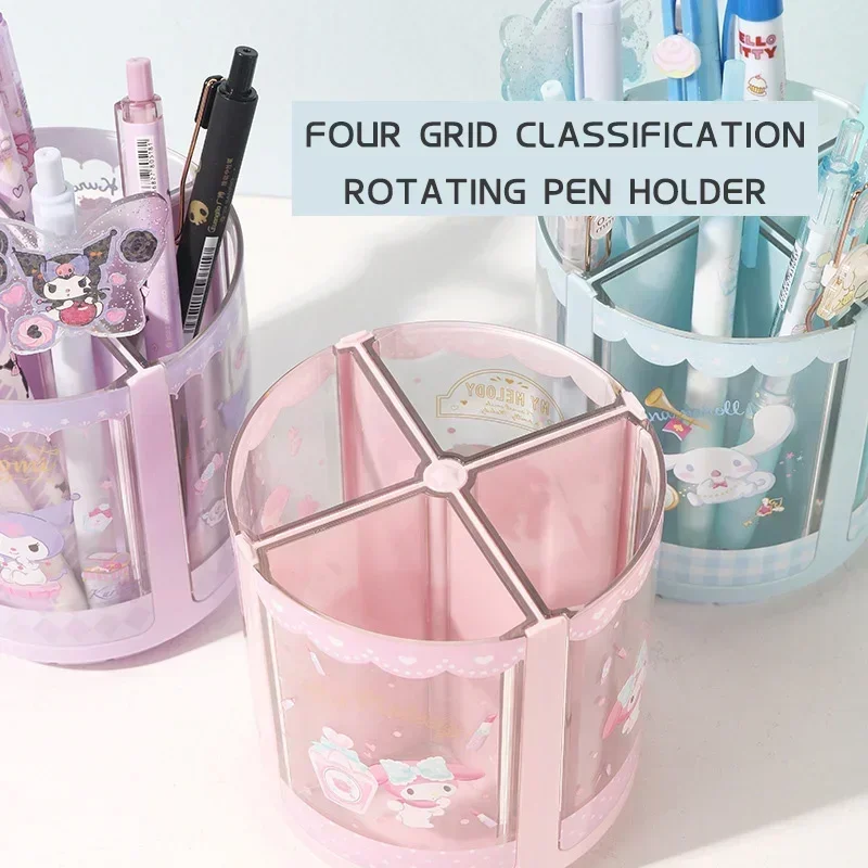 Minoso Sanrio Melodie Cinna moroll Kuromi rotierender Stift halter Cartoon Anime Student Desktop