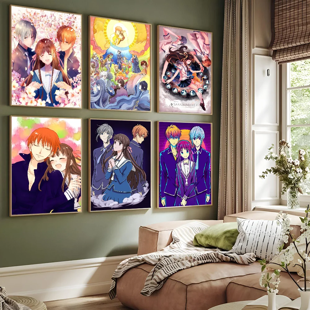 1pc Anime Obstkorb Poster selbst klebende Kunst wasserdichten Papier Aufkleber Kaffeehaus Bar Zimmer