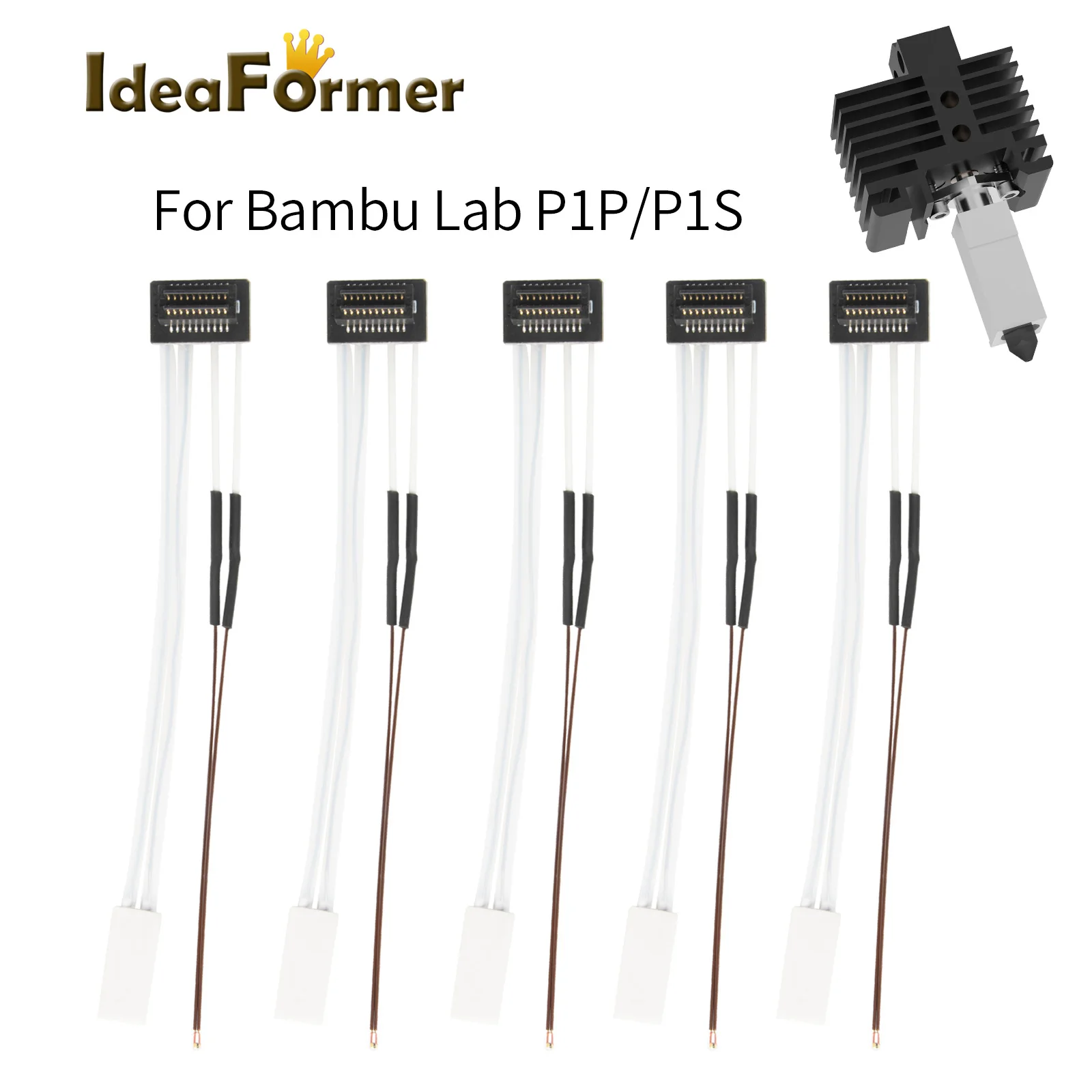 Thermistor Für Bambu Lab P1P Heizung Rohr Keramik Patrone 24V Für Bambulab P1S Hotend Heizung Thermistor 3D Drucker Zubehör