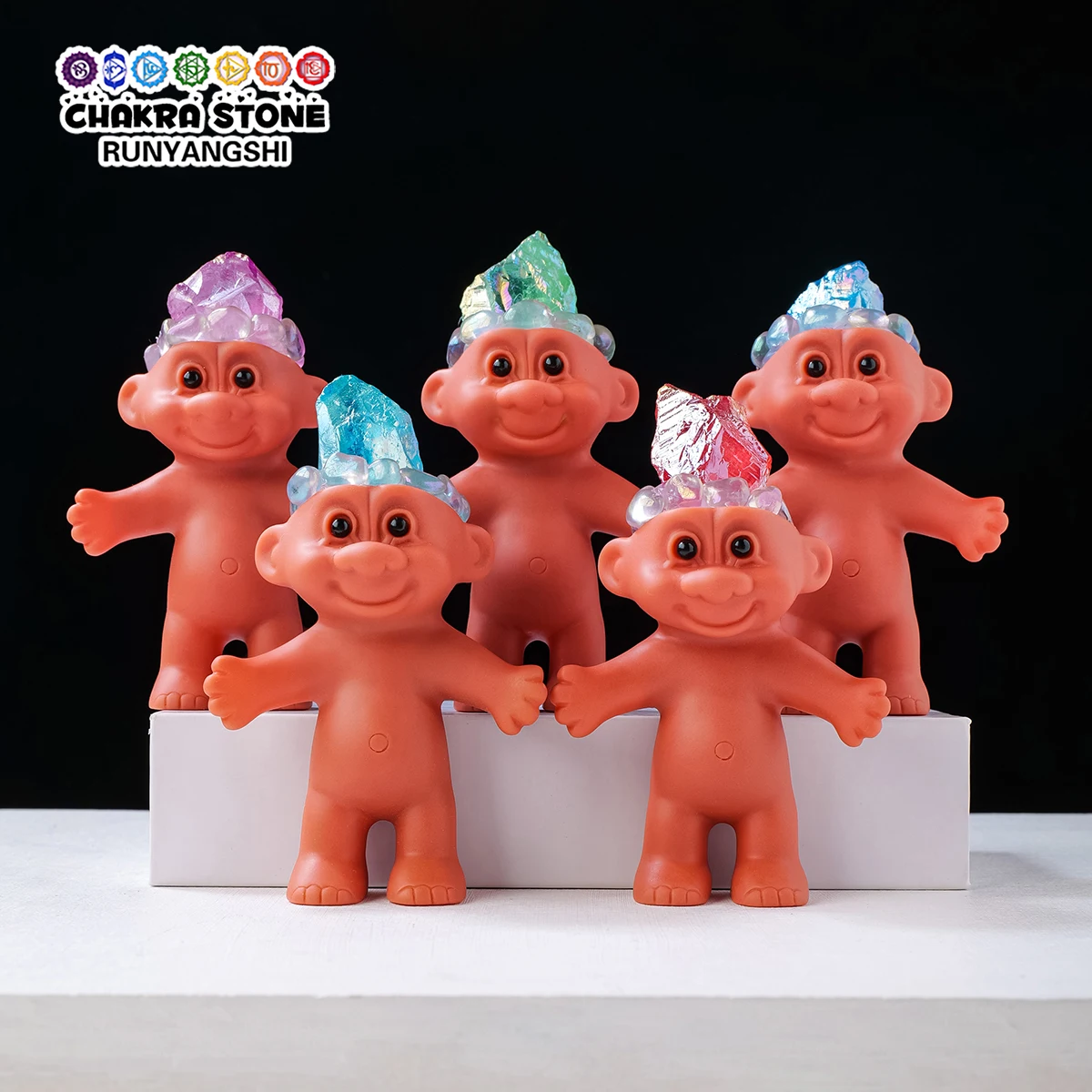 1pc galvani sierte Halo Kristall hässliche Baby bunte Kristall Quarz Cartoon niedlichen handgemachten Wohnkultur Weihnachts gesc