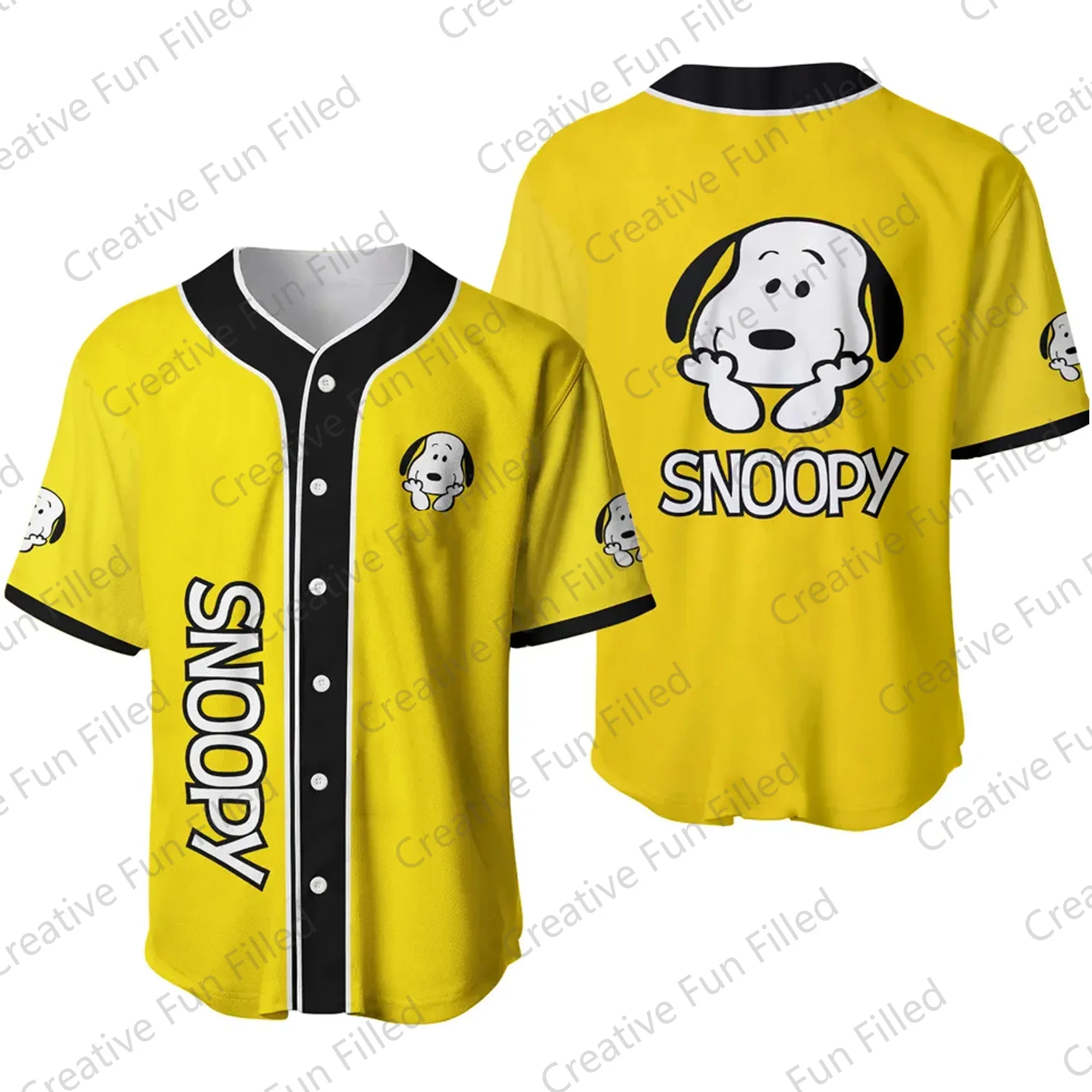 2024 neue Sommer Vintage Baseball Snoopy Woodstock Cartoon lässigen Urlaub niedlichen übergroßen