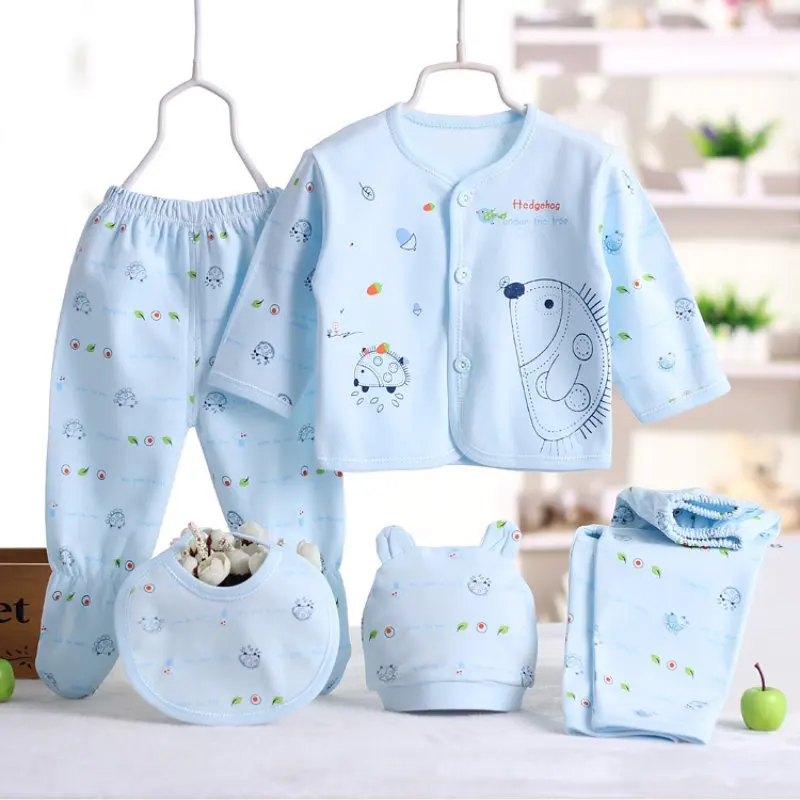 5 teile/satz Neugeborenes Baby 0-3m Kleidung Set Baby Mädchen Kleidung 100% Baumwolle Cartoon