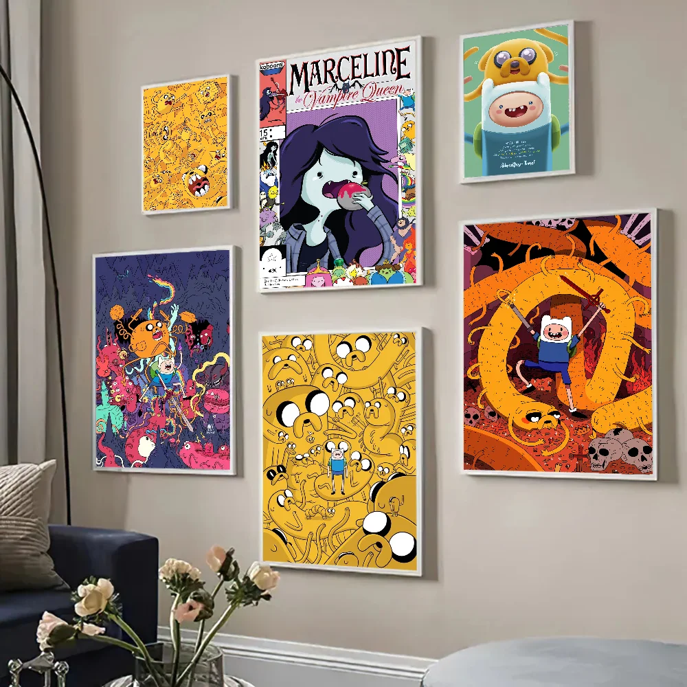 Cartoon A-Adventure T-Time Poster klebrige Poster Retro Kraft papier Aufkleber DIY Zimmer Bar Cafe
