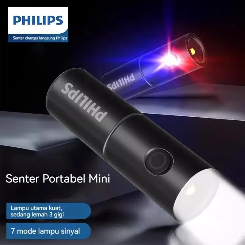 Philips Camping Taschenlampe neue 7cm LED wiederauf ladbare Mini tragbare Taschenlampe 7