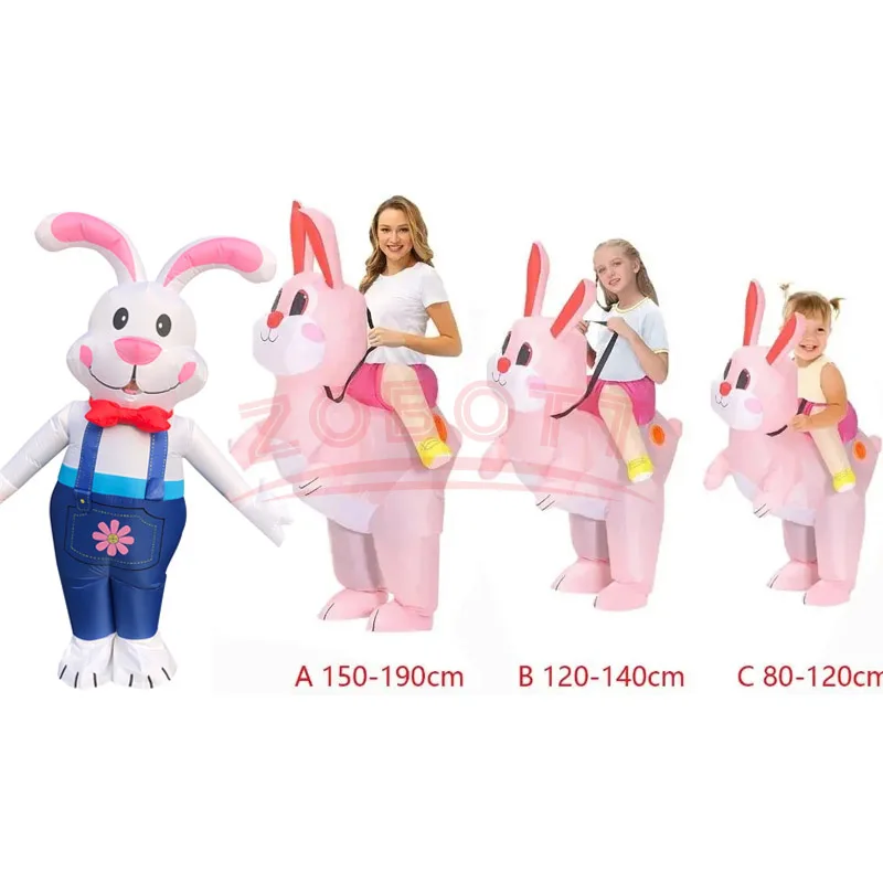 Osterhase aufblasbares Kostüm sprengen Kaninchen Anzug Kostüm Overall Cosplay Party für Erwachsene