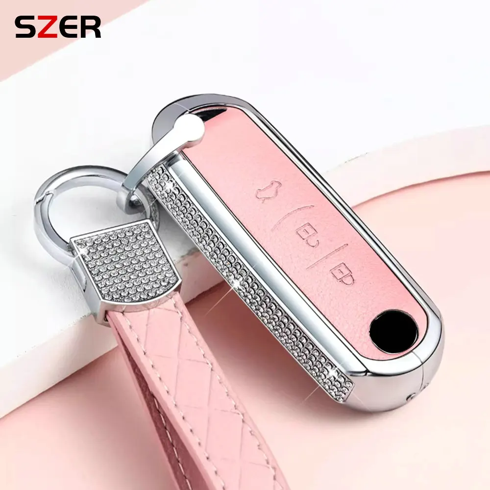 Leder + metall schlüssel fall abdeckung shell fob für mazda 2 3 6 atenza axela demio CX-5 cx5 CX-3 cx3 cx7 CX-7 CX-9 cx9 mx5 zub
