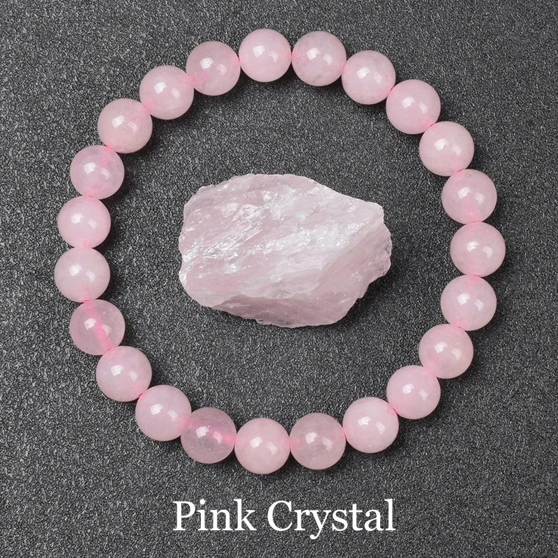 Natürliche rosa Kristall perlen Armband echte Rosenquarze Naturstein 6mm 8mm runde Perlen Armband