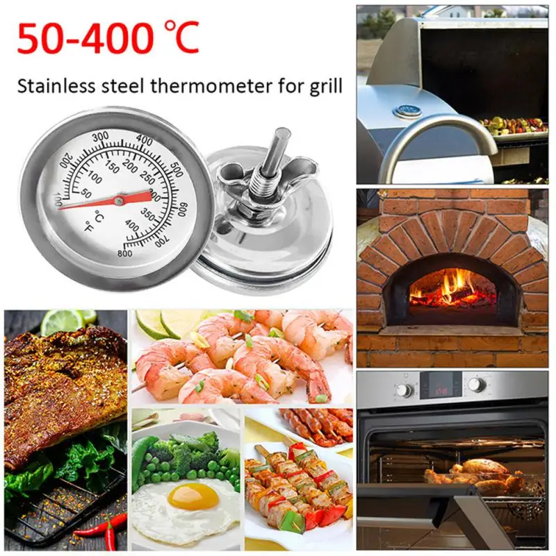 Edelstahl Ofen Thermometer hängen Stand Zifferblatt Backen Grill Kochen Fleisch Lebensmittel