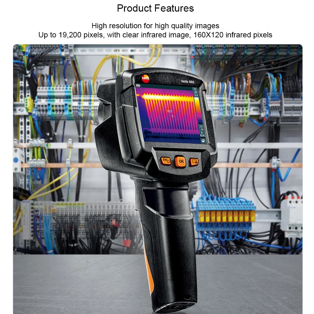 Testo865, das die Infrarot-Wärme bild kamera auf zeigt