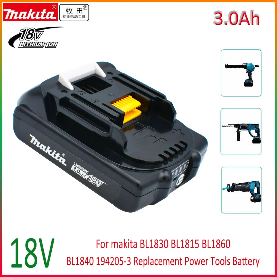 Original makita 4.5ah 18v wiederauf ladbarer li-ion akku für bl1830 bl1815 bl1860 bl1840 18300-3
