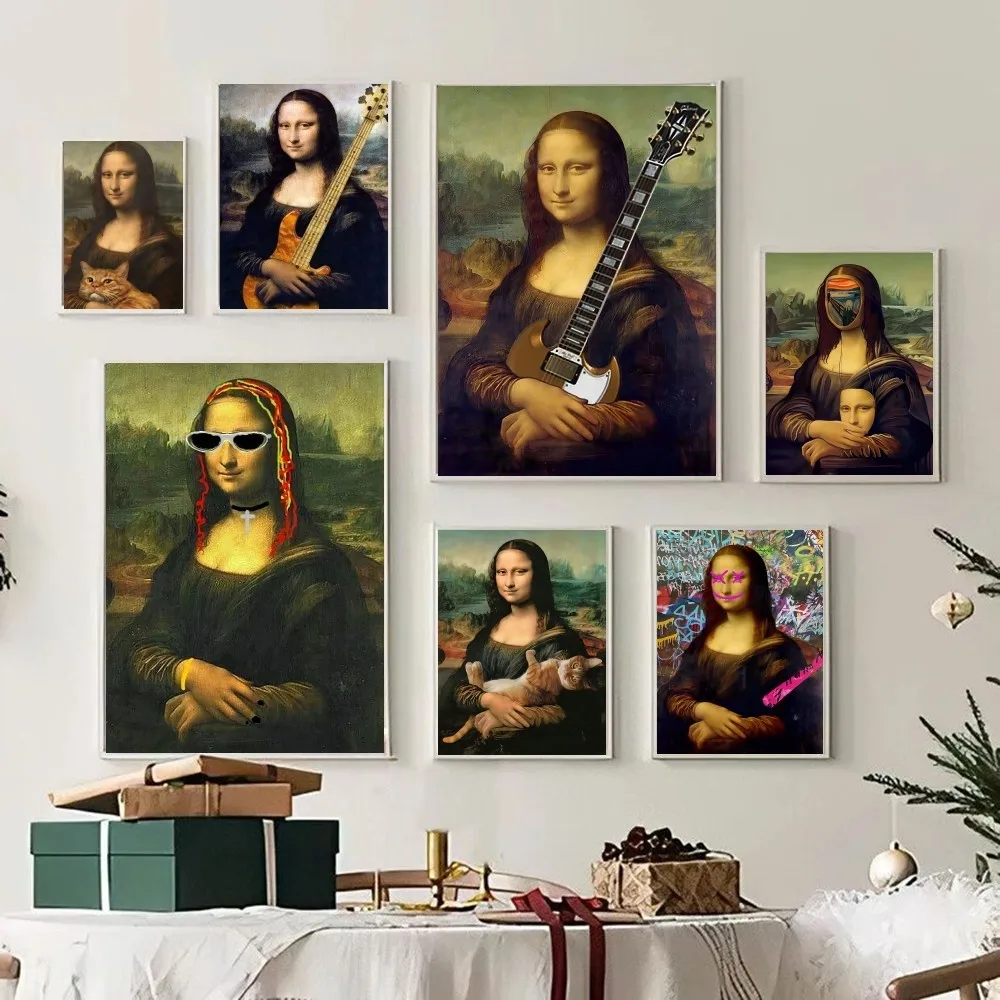 Mona Lisa lustige Film klebrige Poster White paper Aufkleber DIY Zimmer Bar Cafe Poster Wanda uf