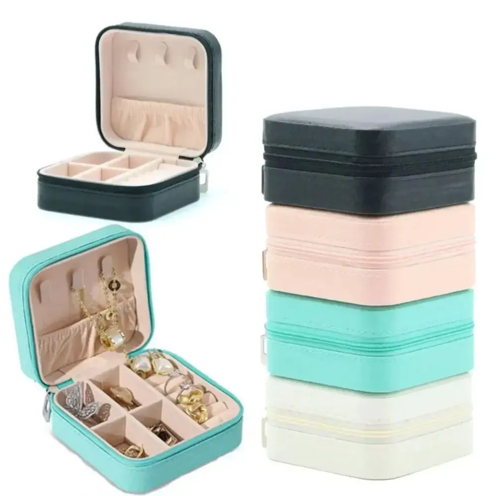 Mini Schmuck Aufbewahrung sbox tragbare Home Travel Ohrringe Halskette Aufbewahrung koffer für Frauen Ring Organizer Pu Leder Vi