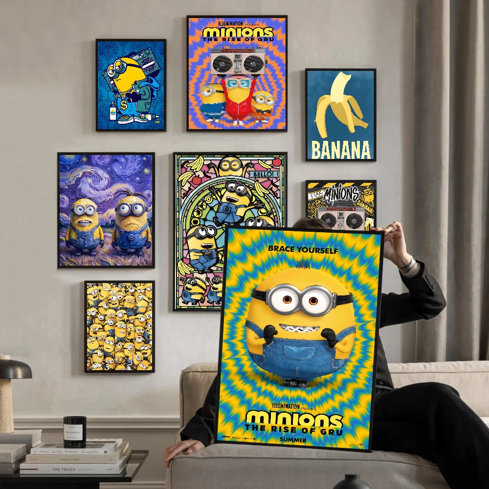 Cartoon schöne süße gelbe Banane Mann White paper Poster wasserdichte Papier Aufkleber Kaffeehaus