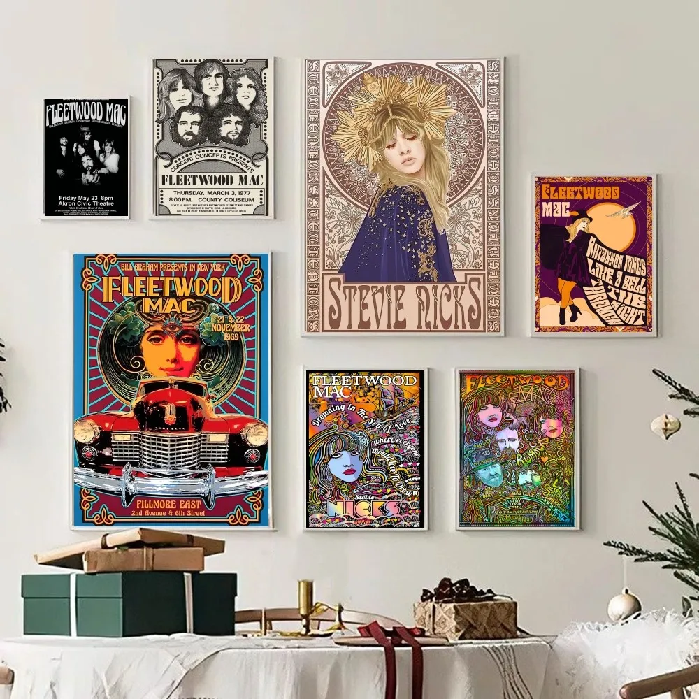 Fleetwood-Mac Band psyche delische Rock Konzert Anime Poster klebrige White paper druckt Poster