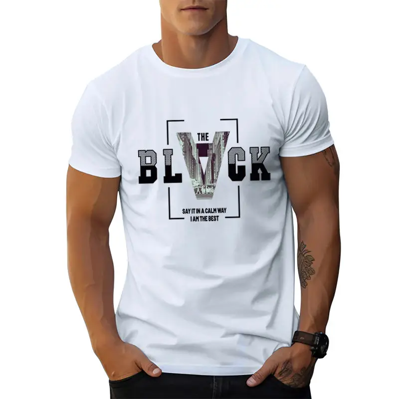 Europa und die Vereinigten Staaten übergroße Baumwolle T-Shirt Stadt Brief Grafik T-Shirt Street