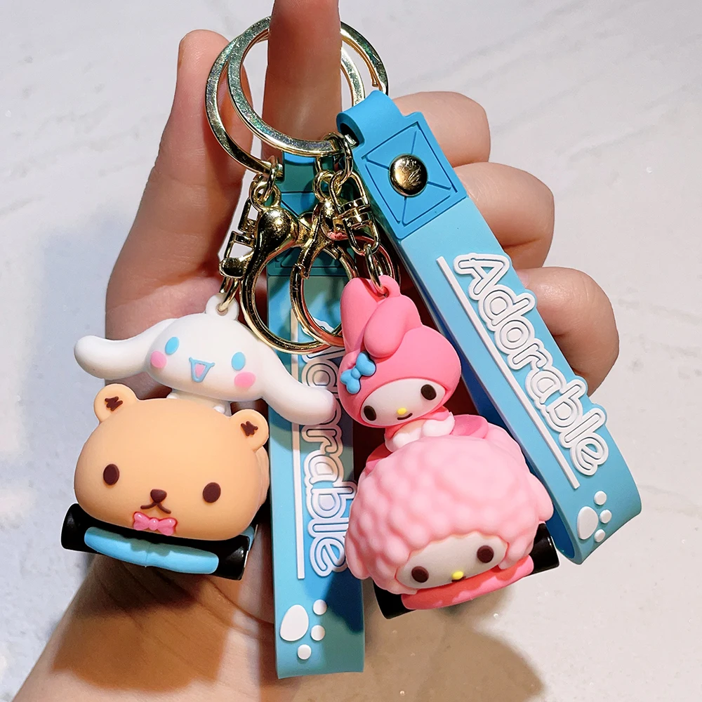 Anime Sanrio Hallo Kitty Schlüssel bund Kuromi Anhänger Halter Schlüssel Anhänger Auto Schlüssel