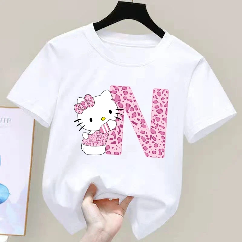 Sommer heiß verkaufen Hallo Kitty Brief N-Z Kinder kurz ärmel ige neue Sanrio Sommer T-Shirt