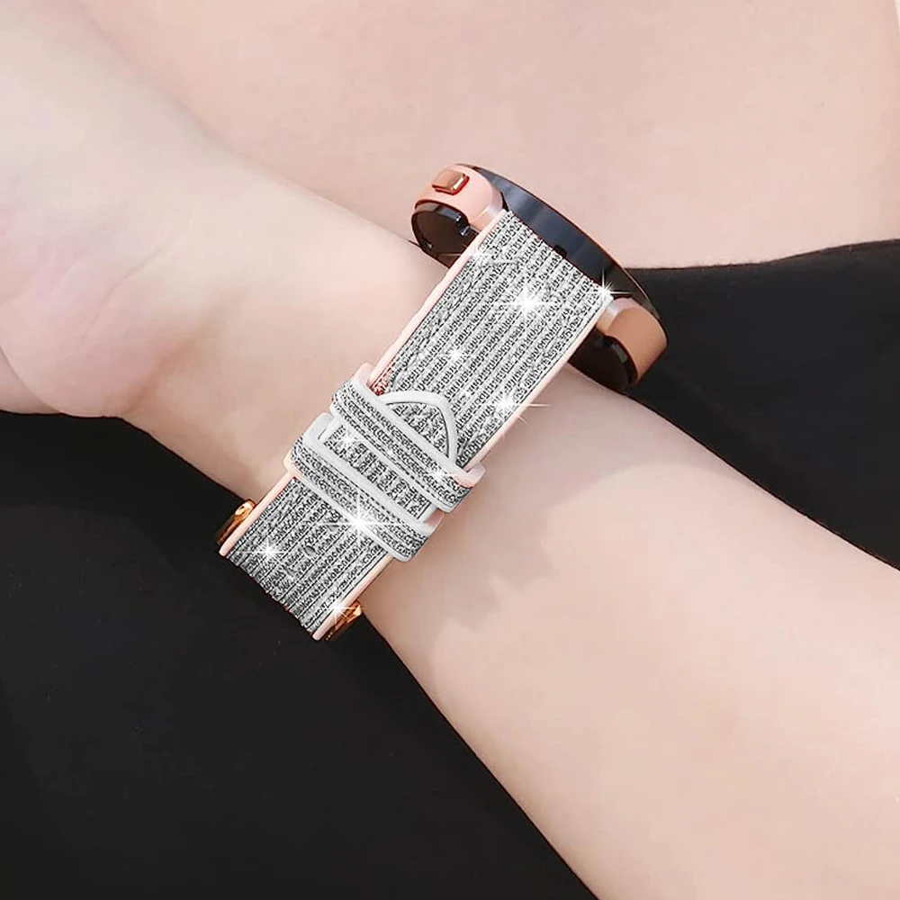 Für Samsung Galaxy Uhr 7/6/5/4 40mm 44mm Band 20mm Bling Silikon Leder armband Galaxy Uhr 6 klassische 43mm 47mm 4 klassische Ba