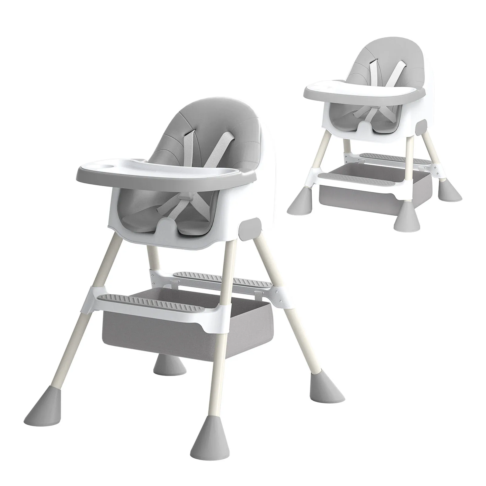 UBRAVOO Baby Hochstuhl 6 Monate Plus, 2-in-1 mit Fußstütze, abnehmbarem Doppeltablett, leicht zu