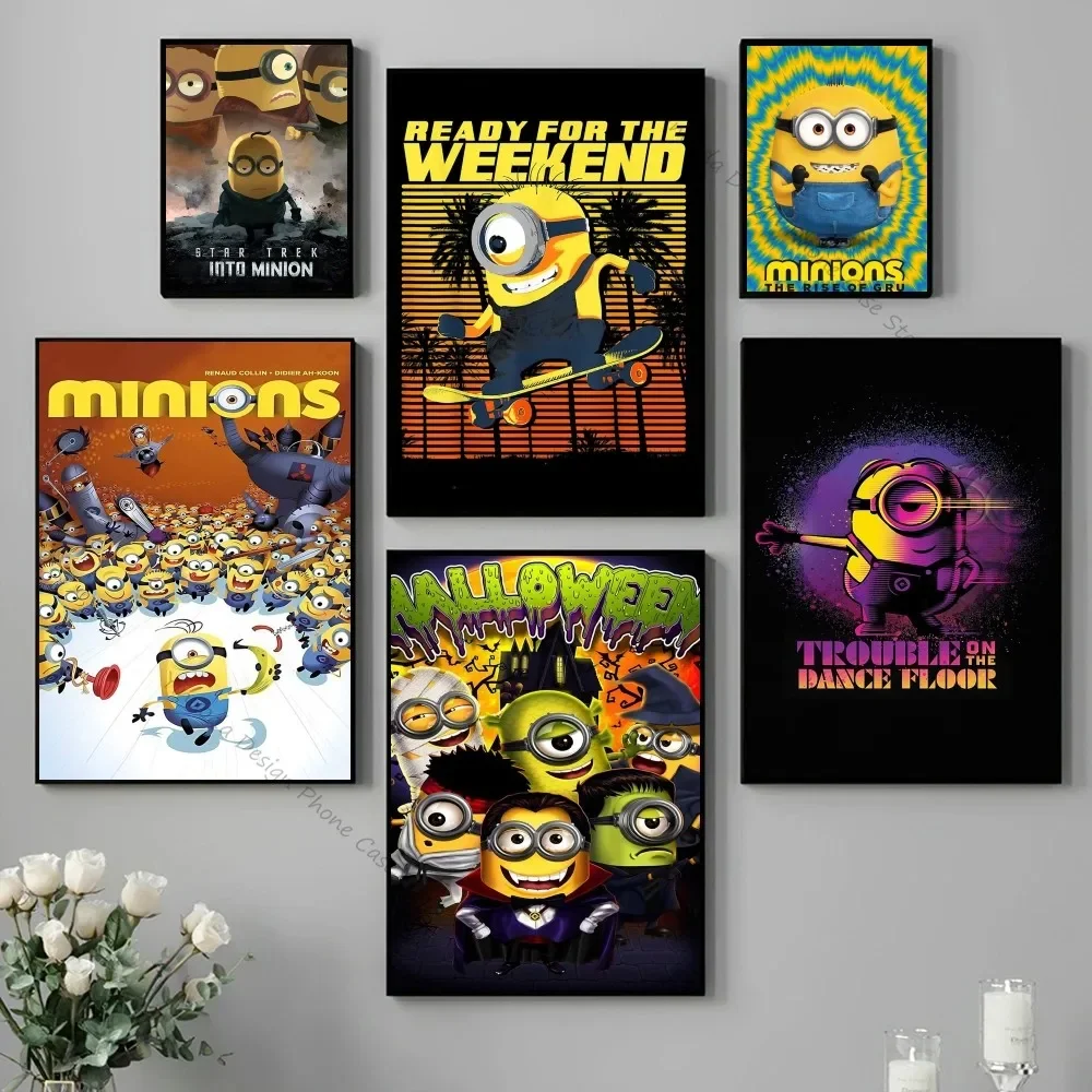1pc niedlichen Cartoon Roboter Poster gute Qualität druckt Vintage Zimmer M-Minions Home Bar Cafe