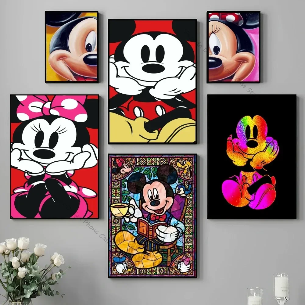 1pc Cartoons Paar Poster gute Qualität druckt Vintage Zimmer Mickey Mouse Minnie Home Bar Cafe Dekor