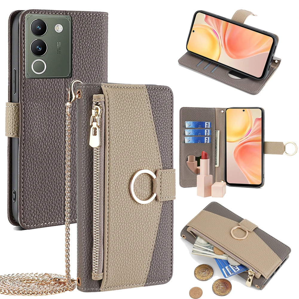 Cross body Wallet Handy hülle für vivo v29 v30 lite v29e Leder Flip Cover für vivo v30 lite mit
