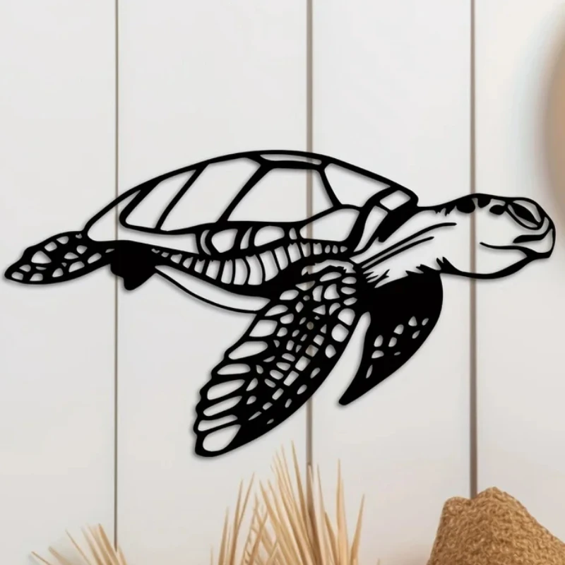 Hello young Metall Meeres schildkröte Ornament, Strand Thema Dekor, Kunst dekoration, Wandbehang