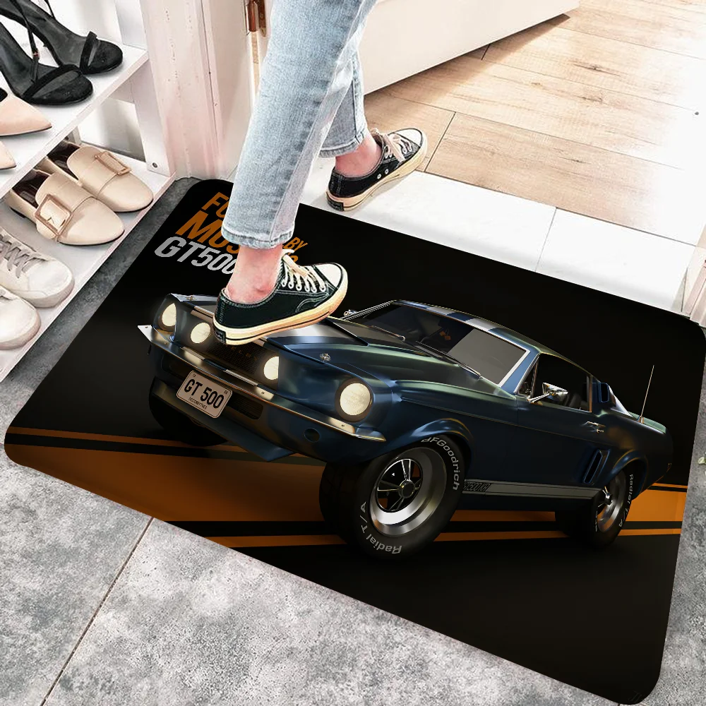 Mustang Auto Logo Film matte nordischen Stil Schlafzimmer Wohnzimmer Fuß matte Home Balkon