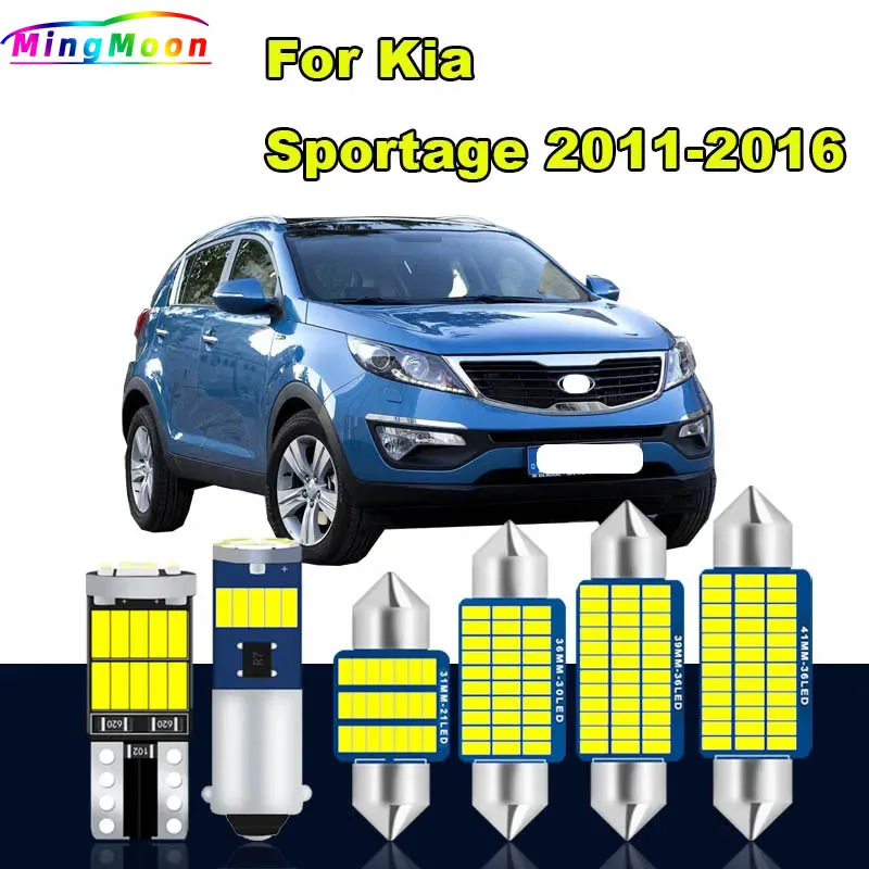 9 Stück weiße Lampen für Kia Sportage LED Innen karte Lese koffer Kuppel Nummern schild Licht Kit