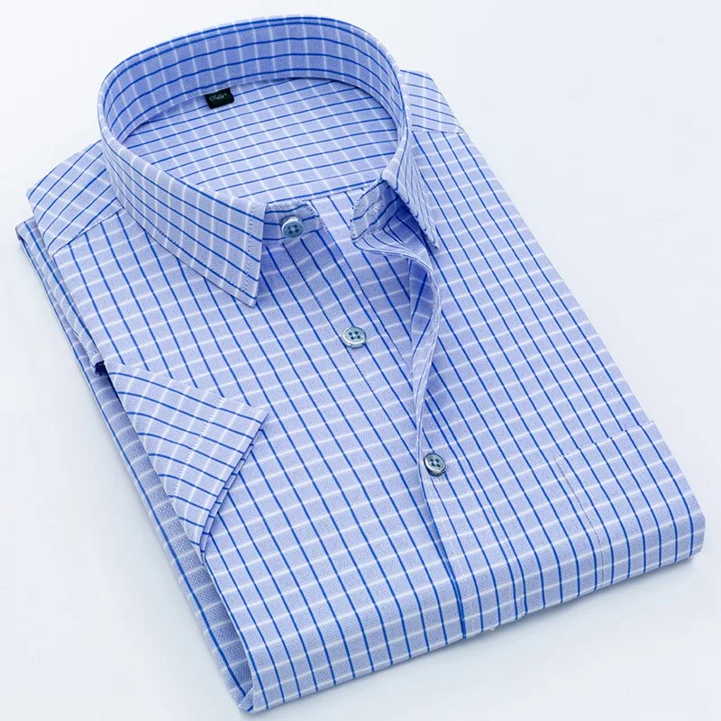 Neuankömmlinge Drops hip Herren Kurzarm All-Match T-Shirt für Gentleman Sommer Business Casual Plaid