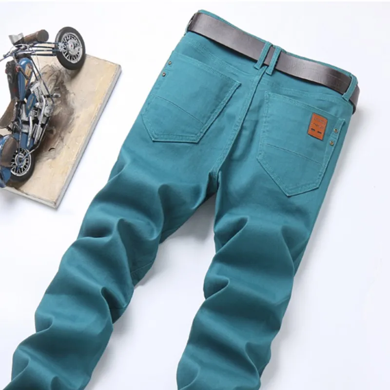 Neue Herren Slim Jeans Denim Regular Fit Straight Stretch Jeans hose Solid Fashion Business Casual