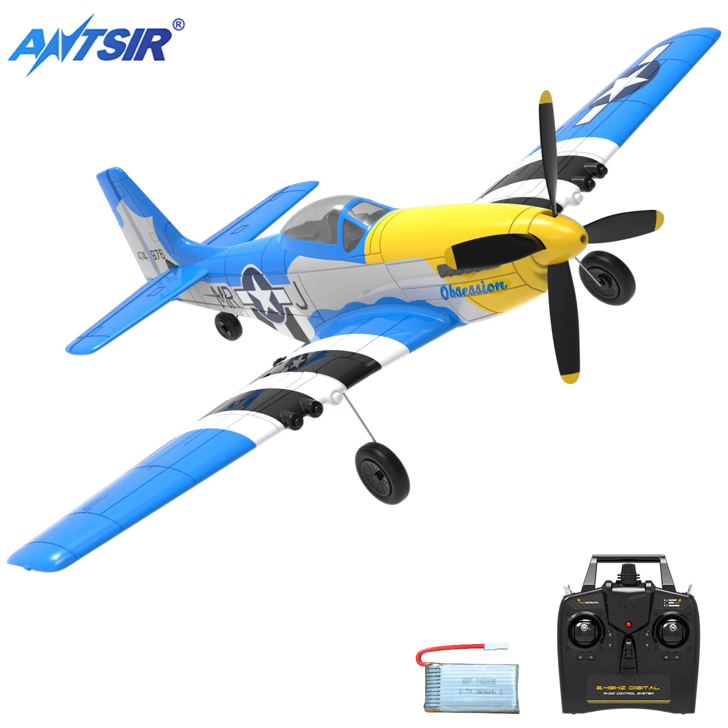 P51 Mustang RC Flugzeug 2,4G 4CH 6 Achsen 400mm Spannweite RC Flugzeug One Key Kunstflug RTF