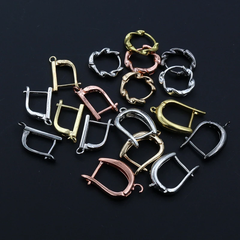 10 stücke 3-Stile Gold Farbe Französisch Ohrring Haken Hebel zurück offene Schleife Einstellung für