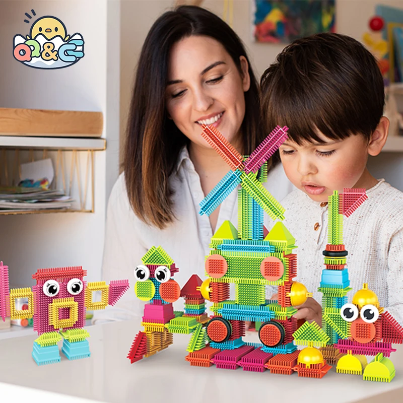 100 Stück Kinder borsten form Baustein intellektuelle Modellierung interaktive Eltern-Kind-Montage