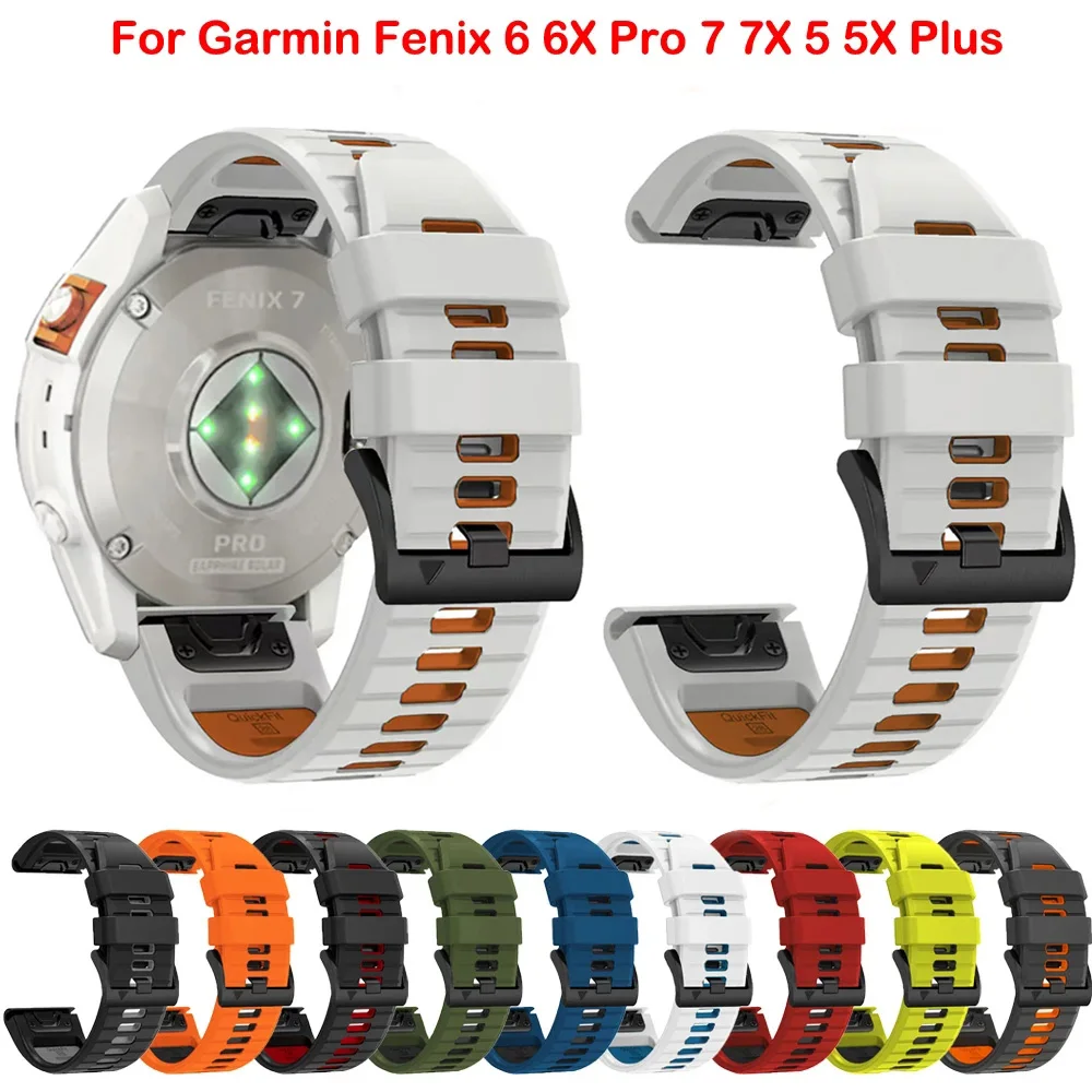 22 26mm Sport Silikon band für Garmin Fenix 7 7x5 5x plus 6 6x Pro 3 3hr mk2 mk1 Epix Gen 2