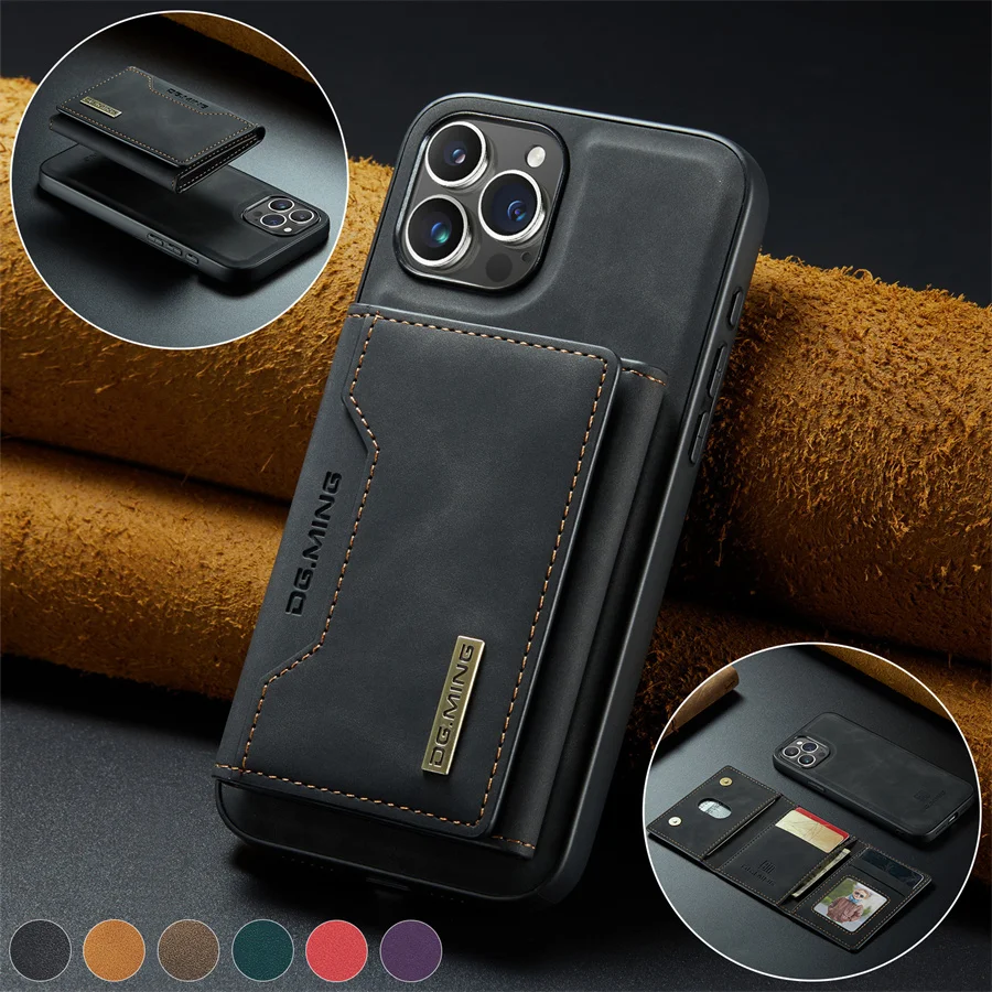 Luxus magnetische Ledertasche mit Brieftasche für iPhone 15 14 plus 11 12 13 pro xs max xr Magnet