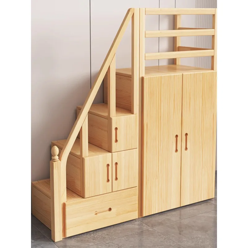Multifunktion schrank aus Massivholz, Treppen schrank, Treppen schrank, Treppen hocker, Schubladen
