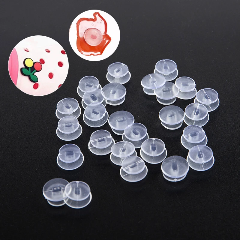 25 Stück transparente Knöpfe Zubehör für DIY Sandale Schuh Charms Schmuck Dekor