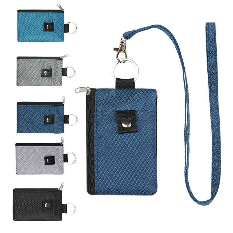 1pc rfid blockierende kleine Brieftasche mit ID-Fenster wasserdichter Reiß verschluss tasche mit