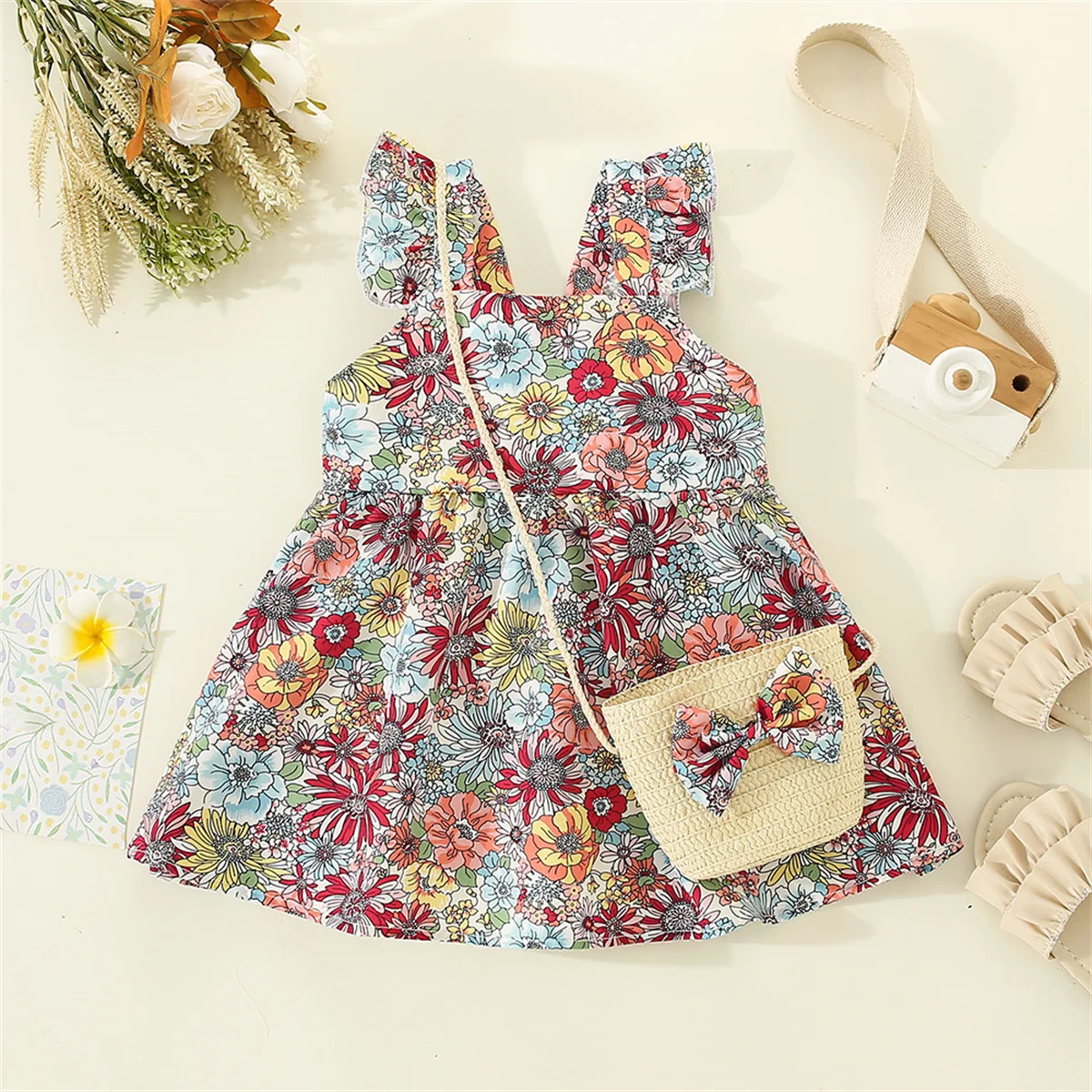 Sommer neues Baby kleid kleine Blume Mädchen Kleid süße kleine fliegende Ärmel Kinder kleidung