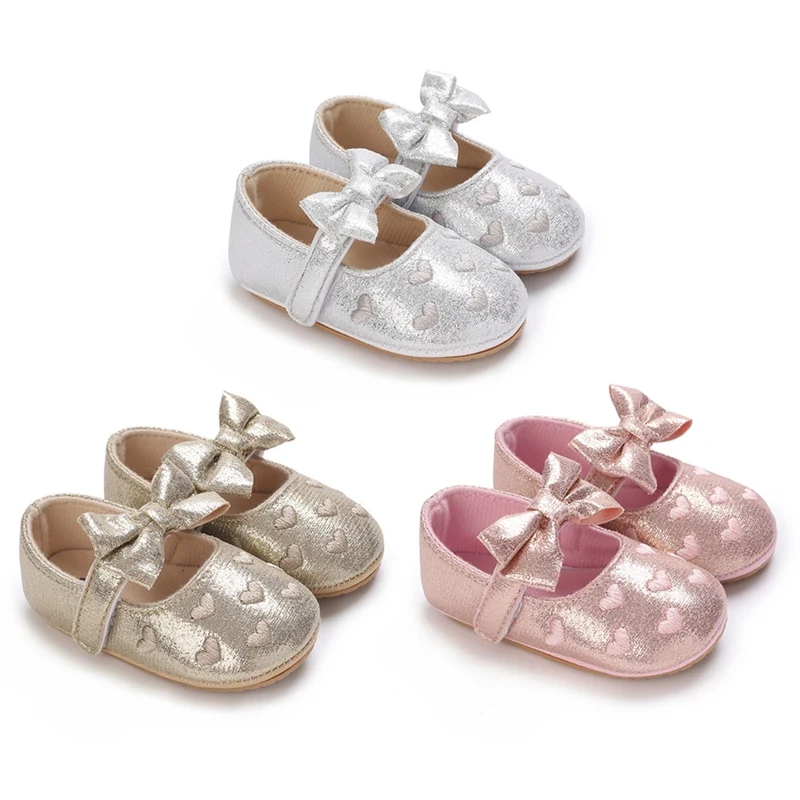 Frühling Baby erste Schuhe einfarbig Gummi Kleinkind Walker mit Schleife rutsch feste weiche