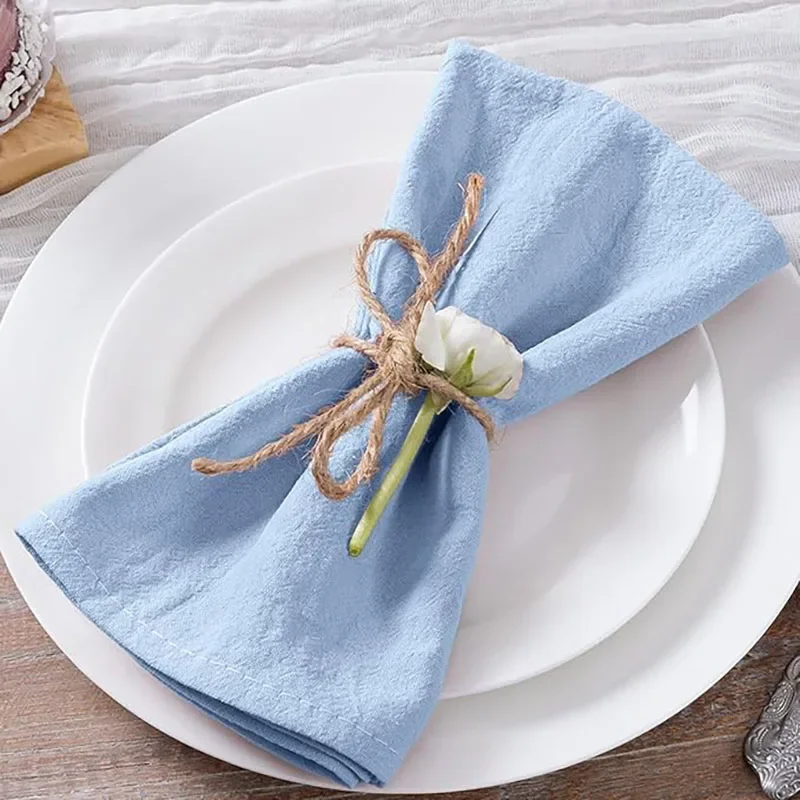 60Pcs 30X45CM Tuch Servietten Baby Blau Baumwolle Für Stoff Familie Dinner-Party Küche Handtücher