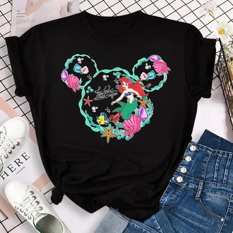 Mulan Prinzessin drucken Frauen T-Shirt Disney Mickey Casual Fashion Kurzarm T-Shirt weibliche