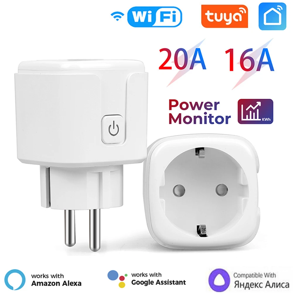 Smart Socket EU 16/20a WLAN Smart Plug mit Strom überwachung Smart Home Sprach steuerung