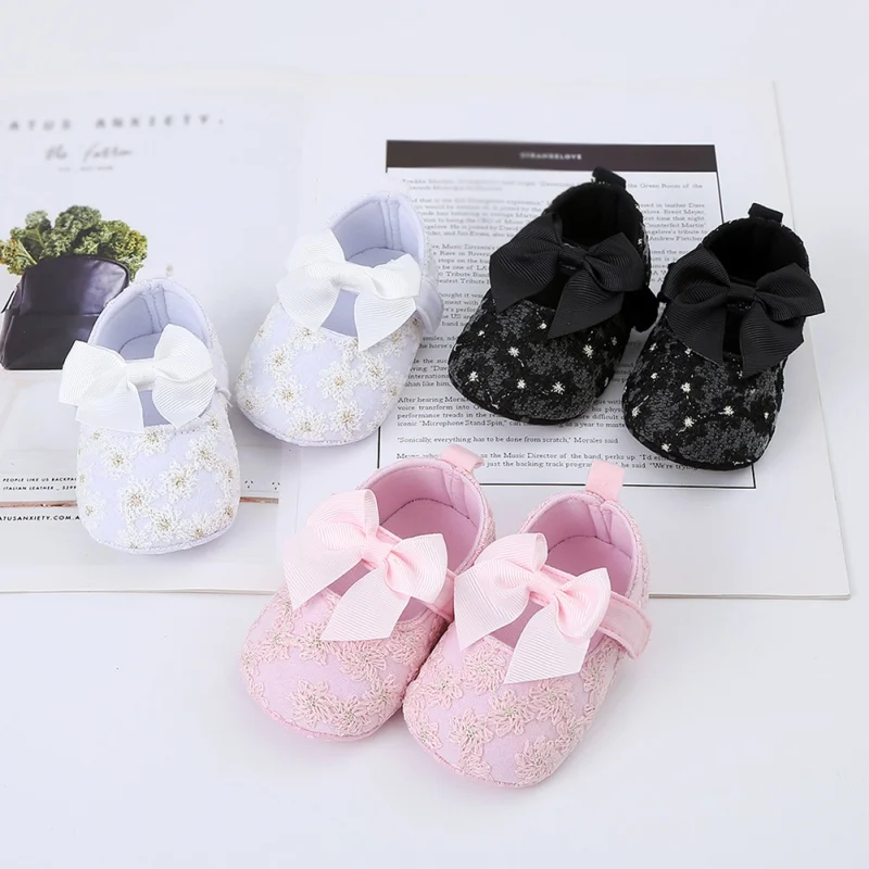 Frühling Herbst Baby First Walker Baumwolle Kleinkind Pre walker mit Bogen rutsch feste Lern