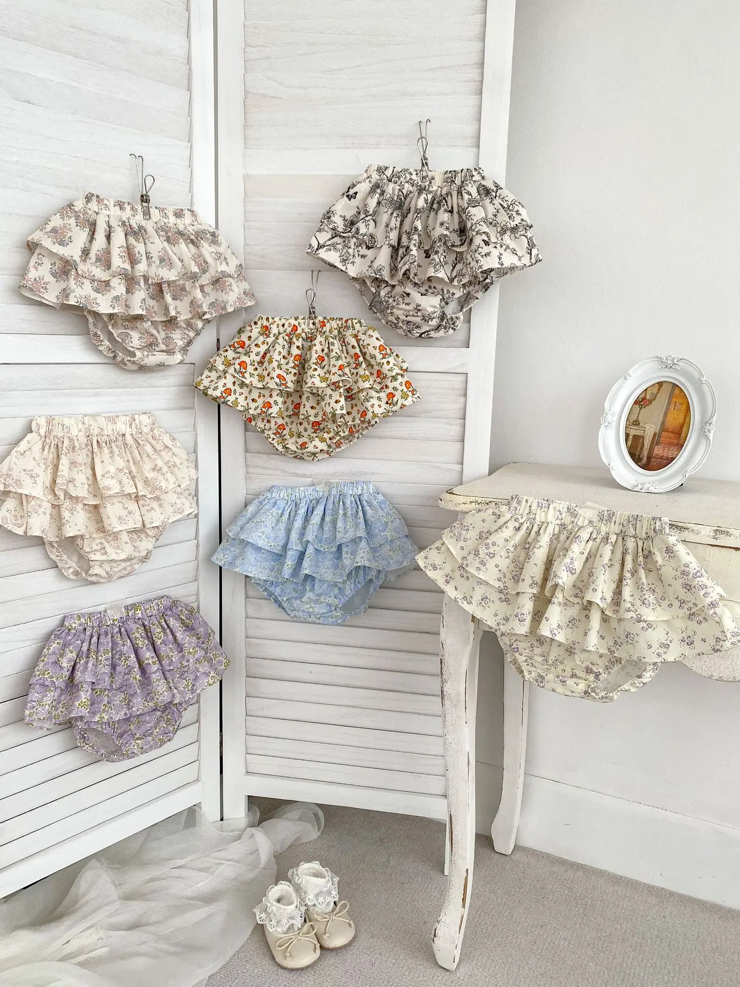 2024 sommer Neue Baby Mädchen Floral Bloomer Infant Nette Blume Flauschigen Gesäß Hosen Kleinkind