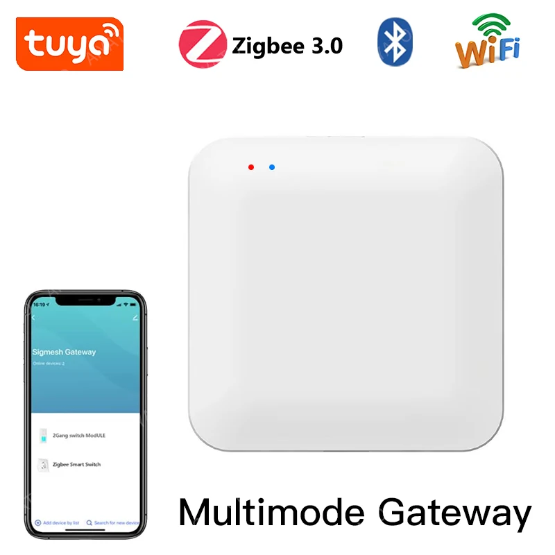 Tuya Zigbee 3.0 Smart Gateway Hub Multi-Mode Bridge Smart Home WiFi Bluetooth APP Controle Werkt met